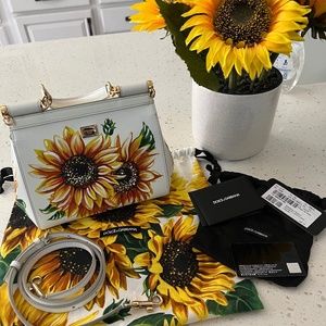 Dolce & Gabbana Limited Ed Sicily Crossbody Bag Sunflower